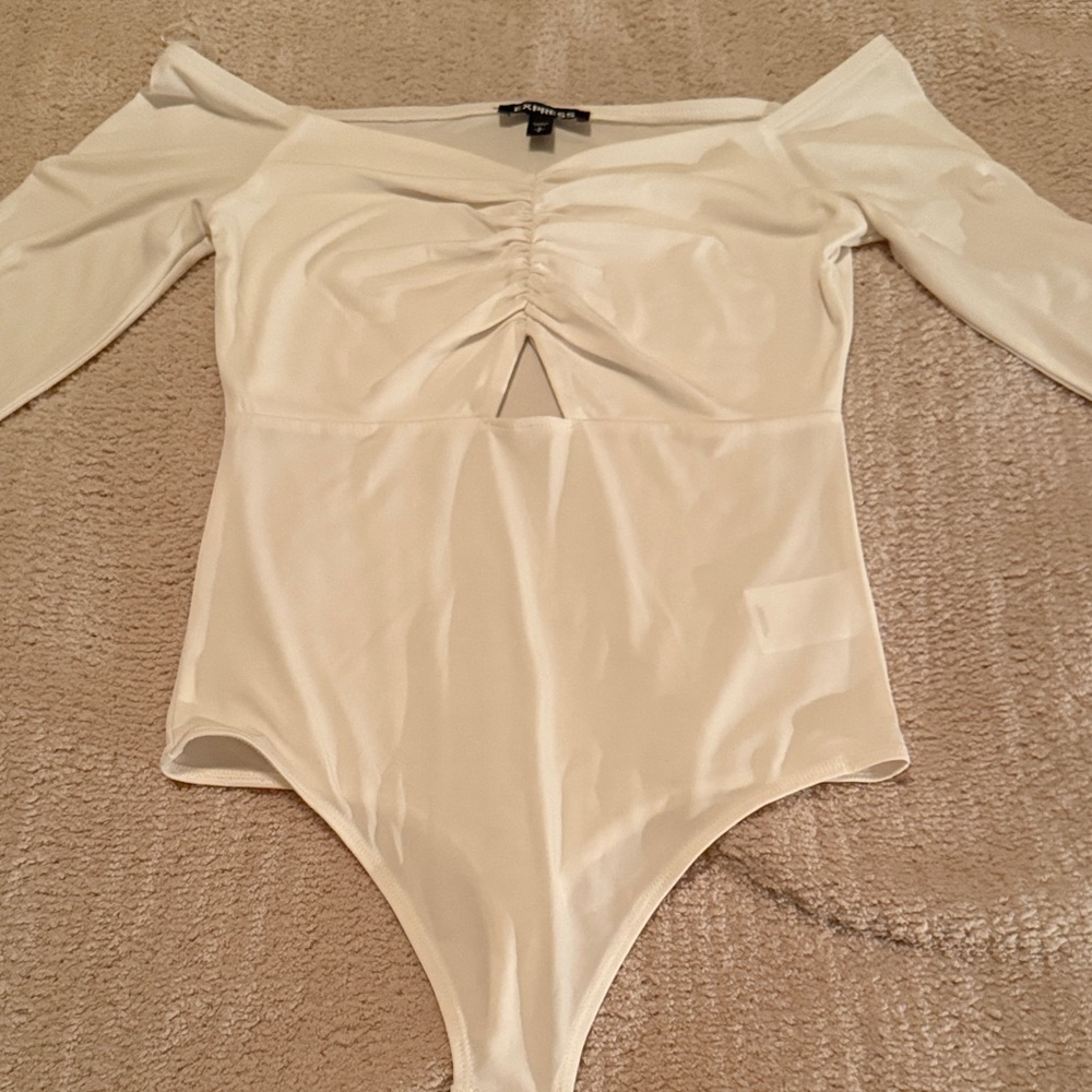 Express White Off-Shoulder Bodysuit